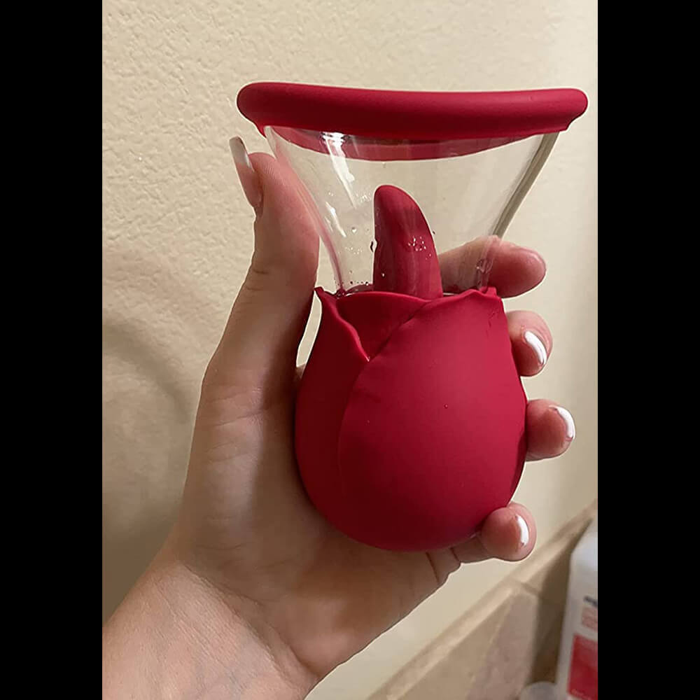 Rose Dual Action Vibrator: Licking & Suction Combined