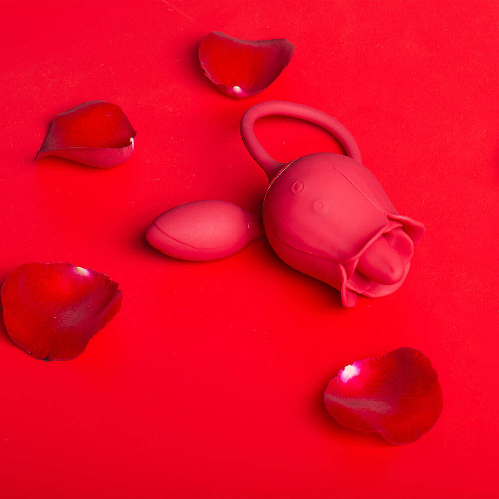 Rose Clit Licking Toy with Egg Vibrator