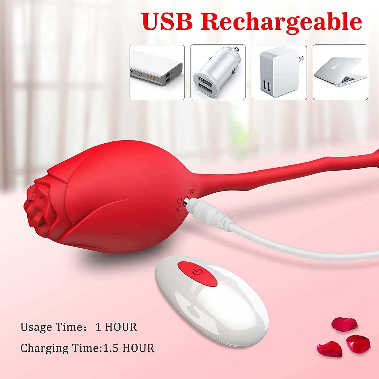Rose Bullet Toy - Vibrating Egg for Women
